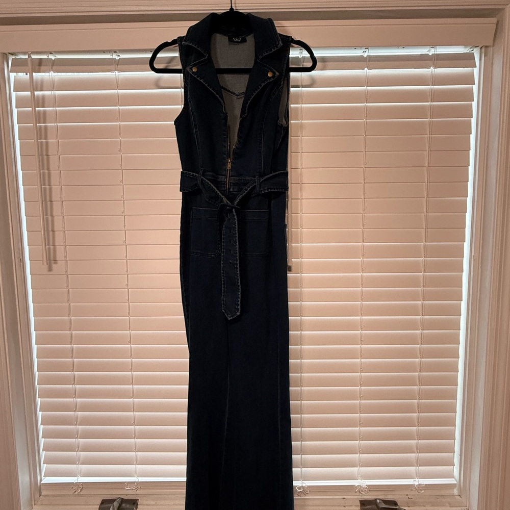 Vici Dark Blue Denim Jumpsuit